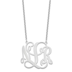 Sterling Silver/Rhodium-plated Monogram Necklace XNA502SS