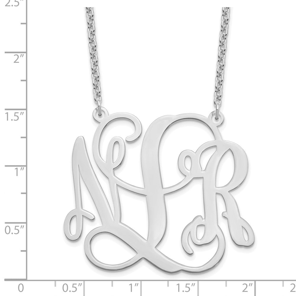 Sterling Silver/Rhodium-plated Monogram Necklace XNA502SS