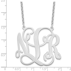 Sterling Silver/Rhodium-plated Monogram Necklace XNA502SS