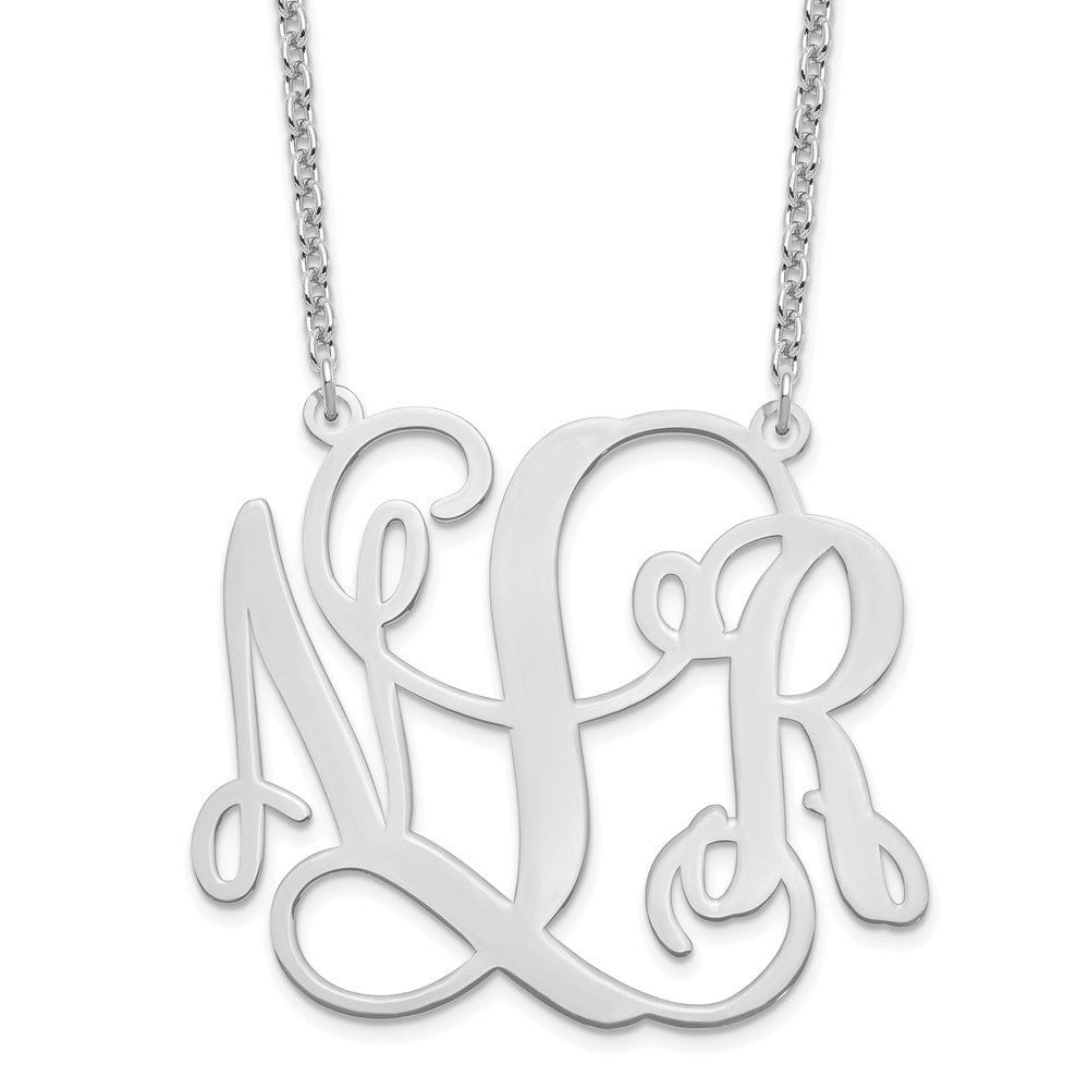 Sterling Silver/Rhodium-plated Monogram Necklace XNA502SS
