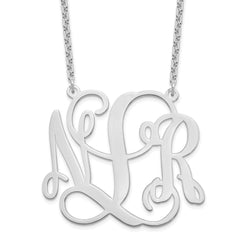 Sterling Silver/Rhodium-plated Monogram Necklace XNA502SS