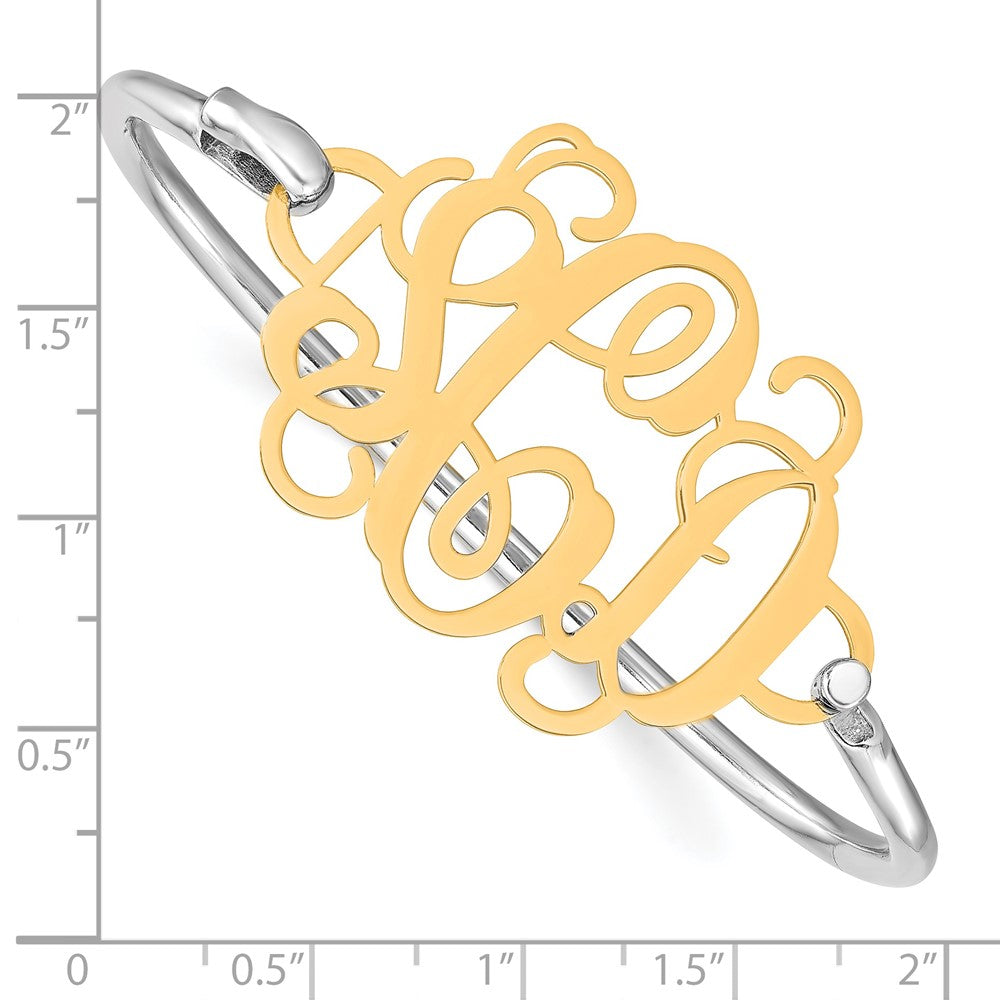SS/Gold-plated Monogram with Sterling Silver Bangle XNA505GP
