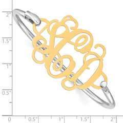 SS/Gold-plated Monogram with Sterling Silver Bangle XNA505GP