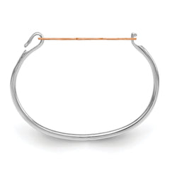 Sterling Silver/Rose-plated Monogram with Sterling Silver Bangle XNA505RP