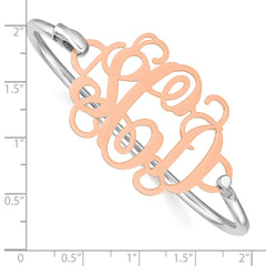 Sterling Silver/Rose-plated Monogram with Sterling Silver Bangle XNA505RP