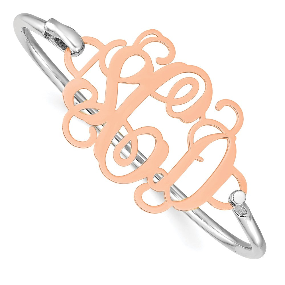 Sterling Silver/Rose-plated Monogram with Sterling Silver Bangle XNA505RP