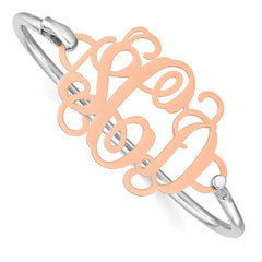 Sterling Silver/Rose-plated Monogram with Sterling Silver Bangle XNA505RP