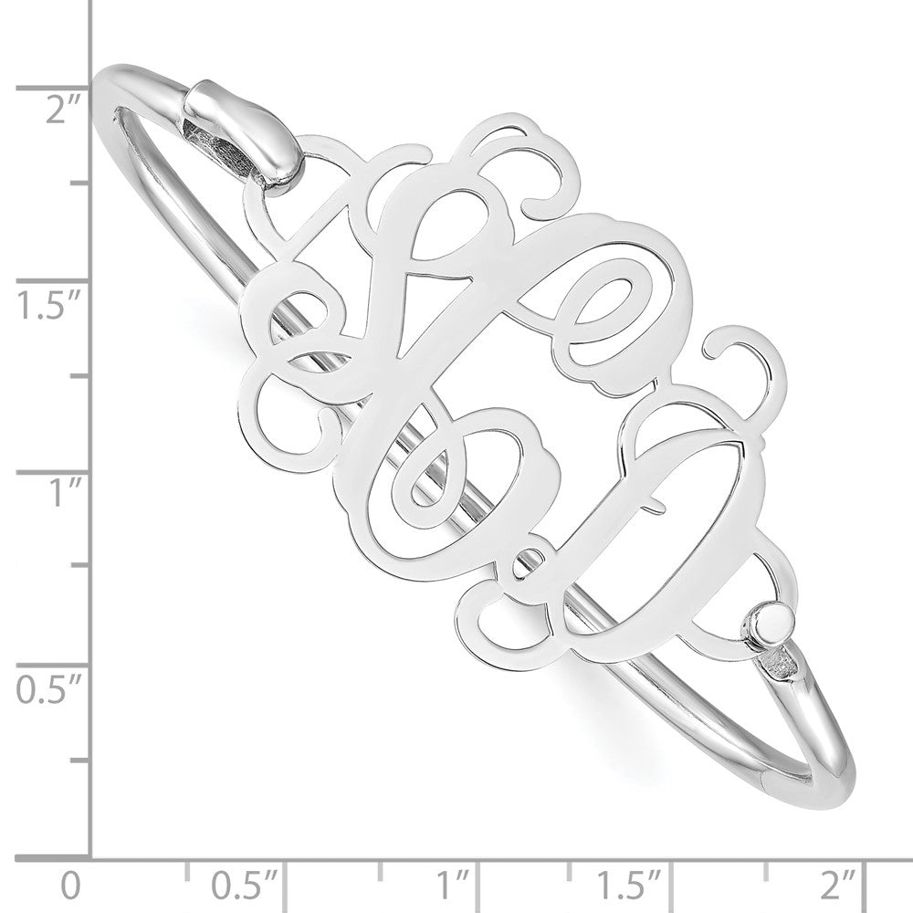 SS/Rhodium-plated Monogram with Sterling Silver Bangle XNA505SS