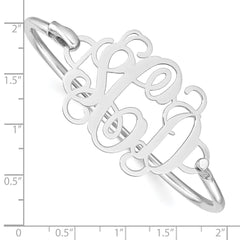 SS/Rhodium-plated Monogram with Sterling Silver Bangle XNA505SS