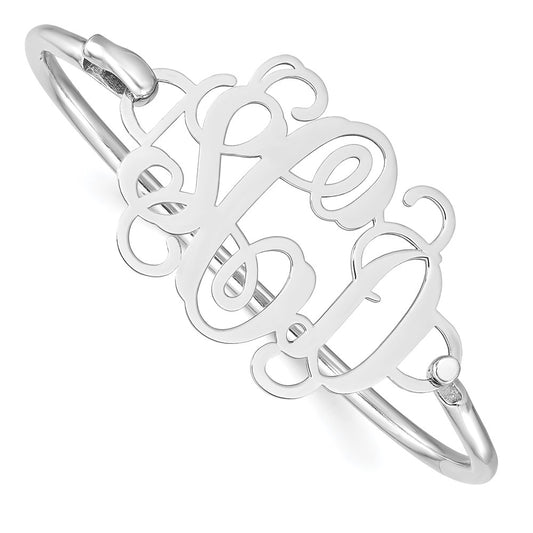 SS/Rhodium-plated Monogram with Sterling Silver Bangle XNA505SS