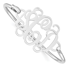 SS/Rhodium-plated Monogram with Sterling Silver Bangle XNA505SS