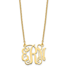 Sterling Silver/Gold-plated Small Monogram Necklace XNA528GP