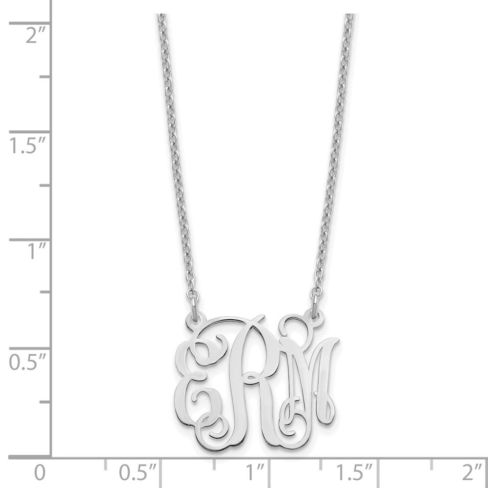 Sterling Silver/Rhodium-plated Small Monogram Necklace XNA528SS