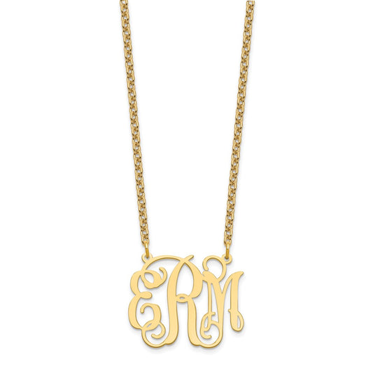 Sterling Silver/Gold-plated Medium Monogram Necklace XNA534GP