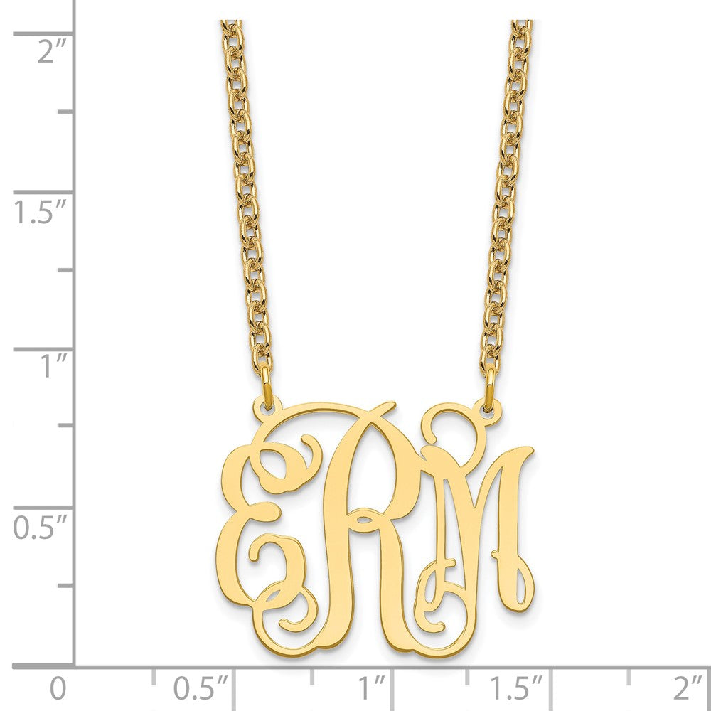Sterling Silver/Gold-plated Medium Monogram Necklace XNA534GP