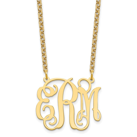 Sterling Silver/Gold-plated Medium Monogram Necklace XNA534GP
