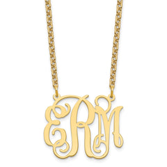 Sterling Silver/Gold-plated Medium Monogram Necklace XNA534GP
