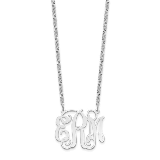 Sterling Silver/Rhodium-plated Medium Monogram Necklace XNA534SS