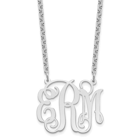Sterling Silver/Rhodium-plated Medium Monogram Necklace XNA534SS
