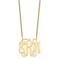Sterling Silver/Gold-plated Large Monogram Necklace XNA535GP
