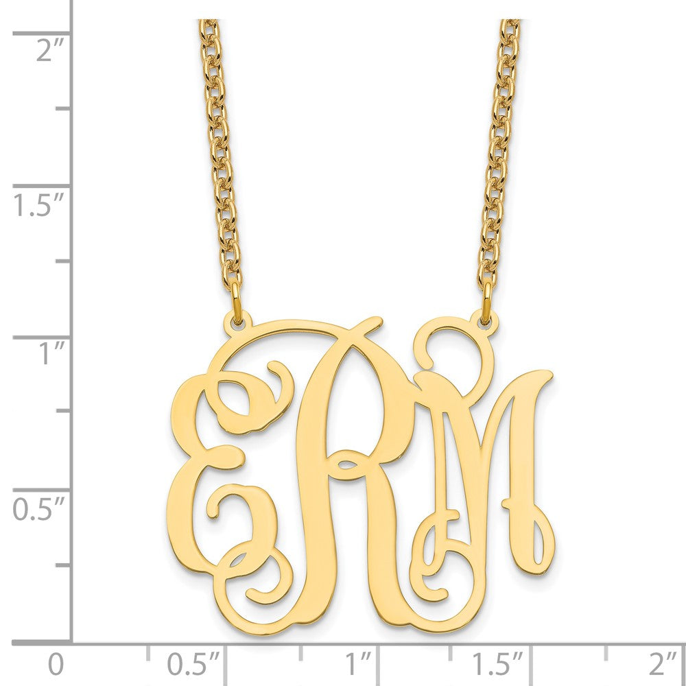 Sterling Silver/Gold-plated Large Monogram Necklace XNA535GP