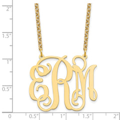 Sterling Silver/Gold-plated Large Monogram Necklace XNA535GP