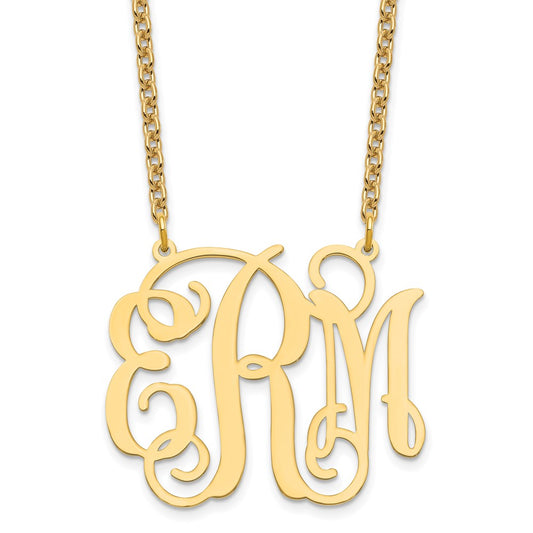 Sterling Silver/Gold-plated Large Monogram Necklace XNA535GP
