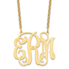 Sterling Silver/Gold-plated Large Monogram Necklace XNA535GP