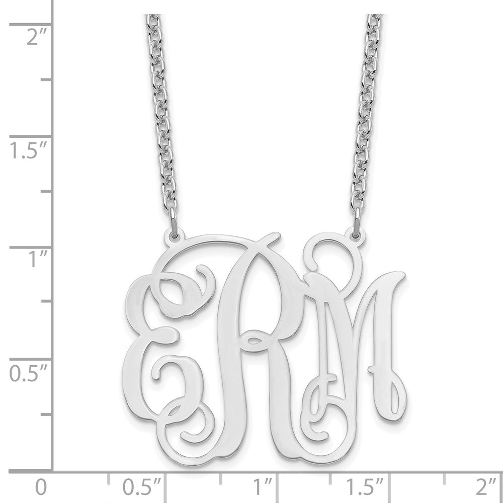 Sterling Silver/Rhodium-plated Large Monogram Necklace XNA535SS