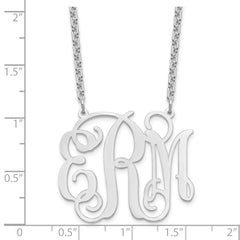 Sterling Silver/Rhodium-plated Large Monogram Necklace XNA535SS