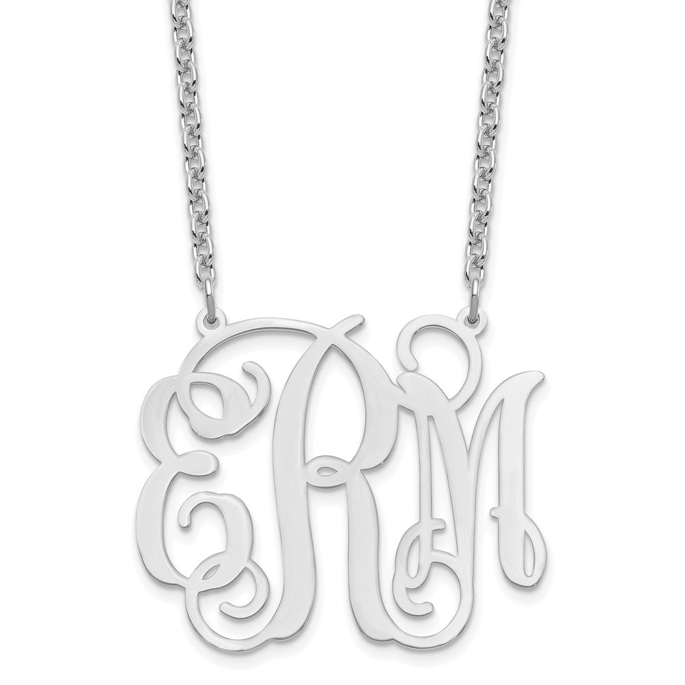 Sterling Silver/Rhodium-plated Large Monogram Necklace XNA535SS