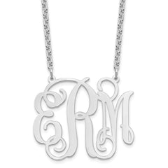Sterling Silver/Rhodium-plated Large Monogram Necklace XNA535SS