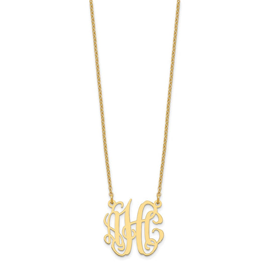 Sterling Silver/Gold-plated Small Monogram Necklace XNA546GP