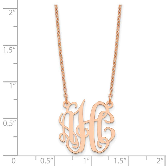 Sterling Silver/Rose-plated Small Monogram Necklace XNA546RP