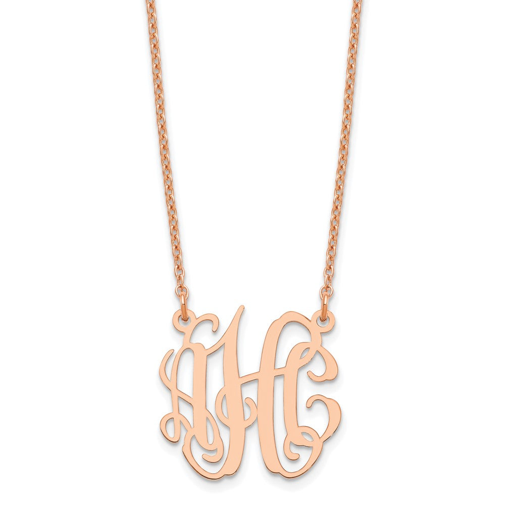 Sterling Silver/Rose-plated Small Monogram Necklace XNA546RP