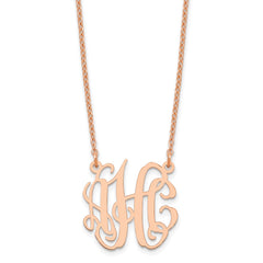 Sterling Silver/Rose-plated Small Monogram Necklace XNA546RP