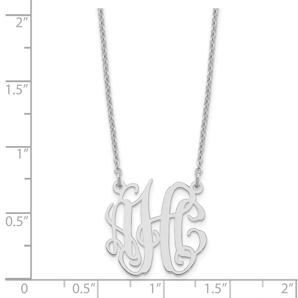 Sterling Silver/Rhodium-plated Small Monogram Necklace XNA546SS