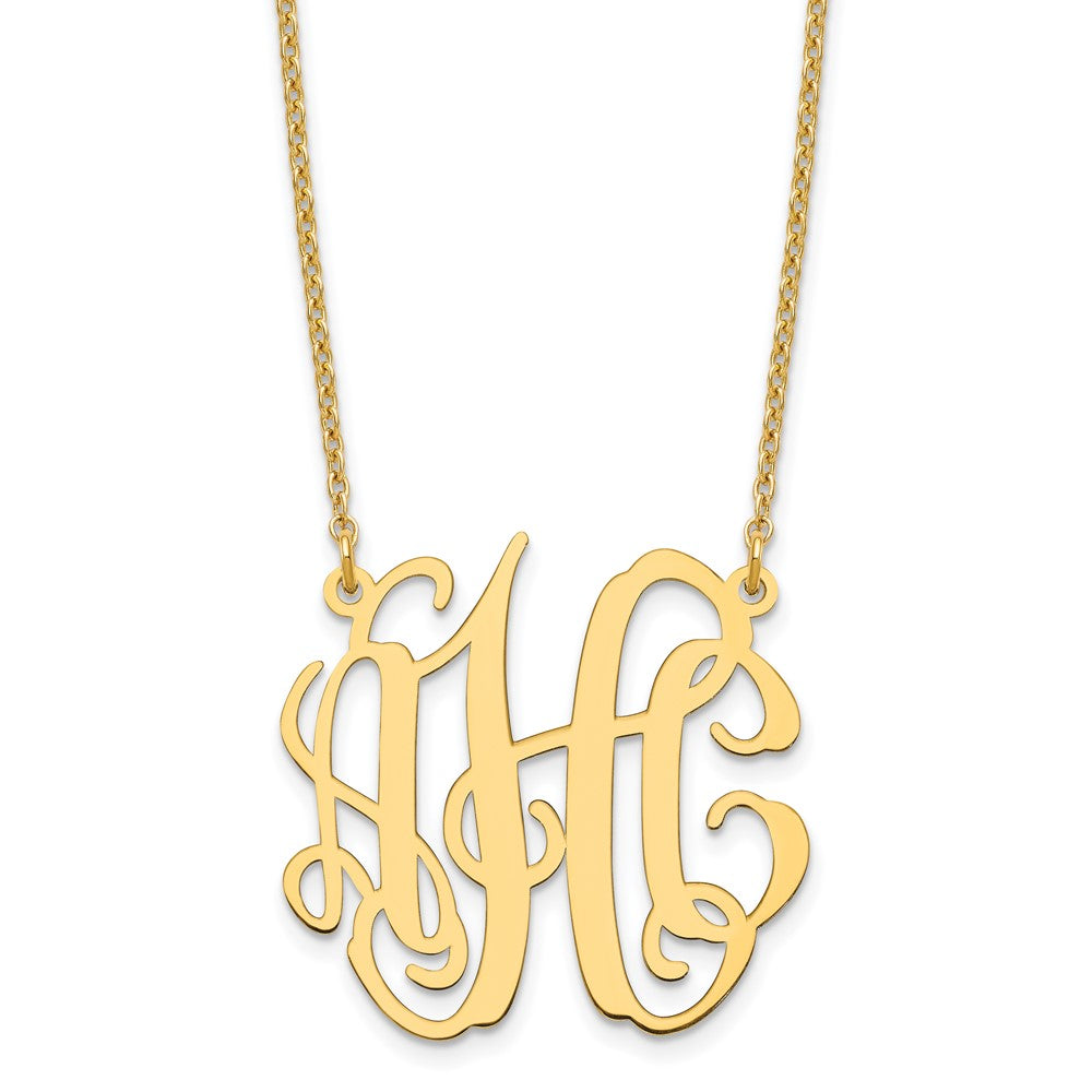 Sterling Silver/Gold-plated Small Monogram Necklace XNA547GP