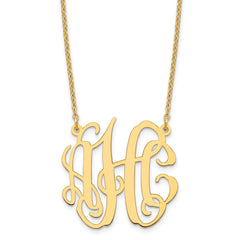 Sterling Silver/Gold-plated Small Monogram Necklace XNA547GP