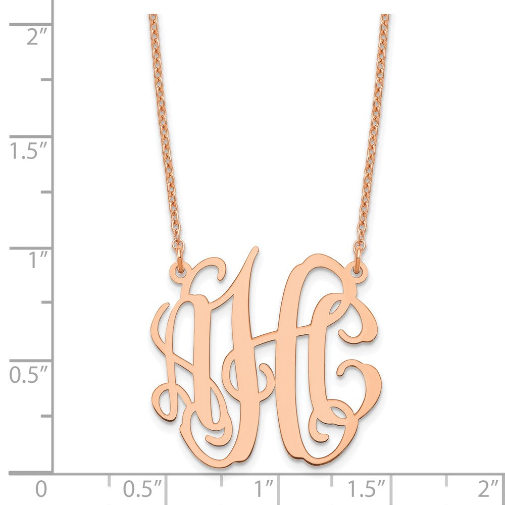 Sterling Silver/Rose-plated Small Monogram Necklace XNA547RP
