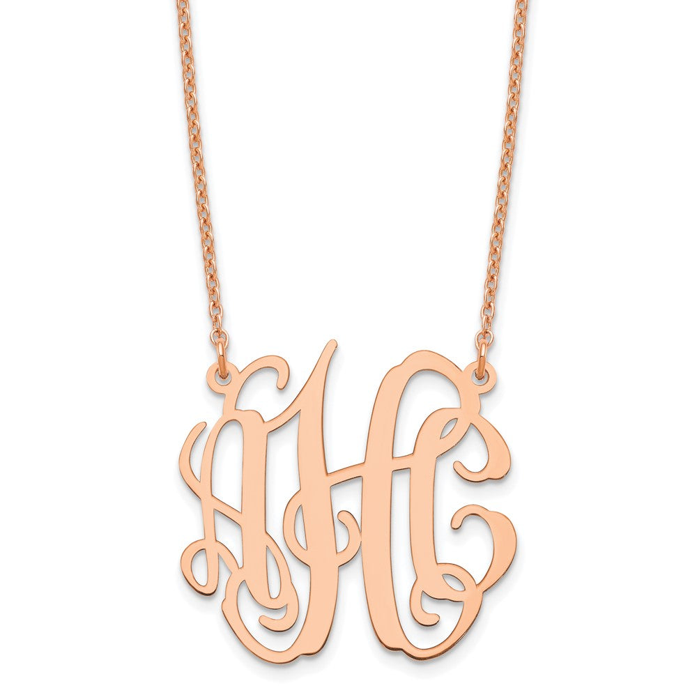Sterling Silver/Rose-plated Small Monogram Necklace XNA547RP