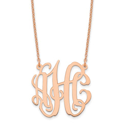 Sterling Silver/Rose-plated Small Monogram Necklace XNA547RP