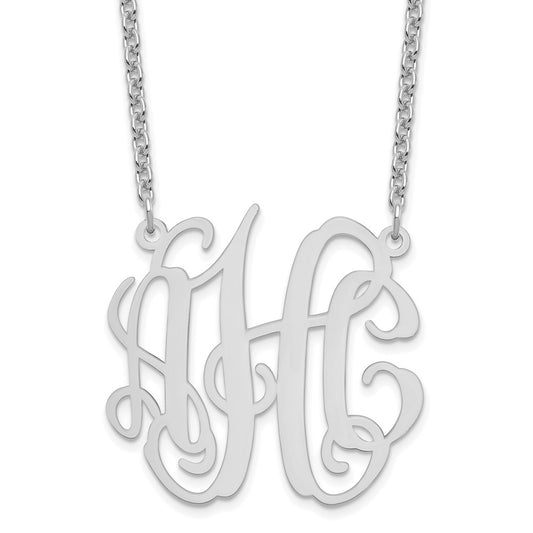 Sterling Silver/Rhodium-plated Medium Monogram Necklace XNA548SS