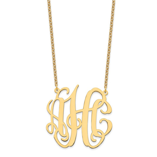 Sterling Silver/Gold-plated Large Monogram Necklace XNA549GP