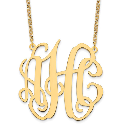 Sterling Silver/Gold-plated Large Monogram Necklace XNA549GP