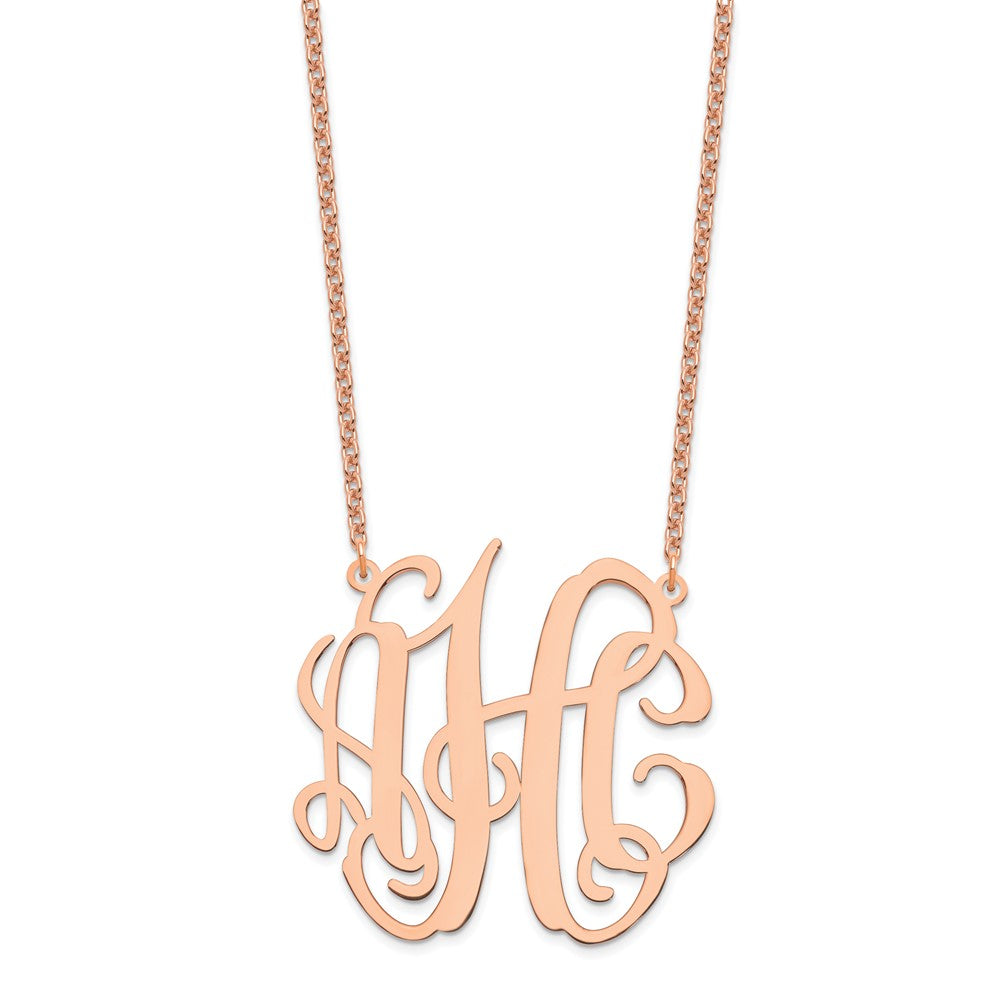 Sterling Silver/Rose-plated Large Monogram Necklace XNA549RP