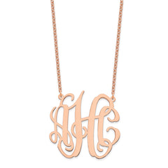 Sterling Silver/Rose-plated Large Monogram Necklace XNA549RP