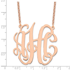 Sterling Silver/Rose-plated Large Monogram Necklace XNA549RP
