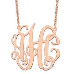 Sterling Silver/Rose-plated Large Monogram Necklace XNA549RP