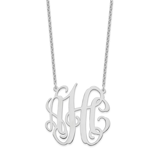 Sterling Silver/Rhodium-plated Large Monogram Necklace XNA549SS